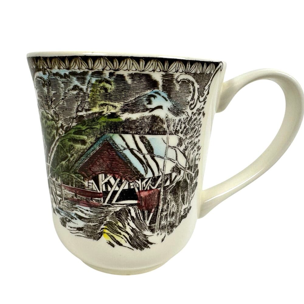 Johnson Bros Friendly Village England Vintage The Covered Bridge Coffee Mug - Picture 2 of 5